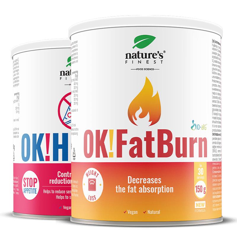 OK!FatBurn + OK!Hunger | Balíček na hubnutí | Blokátor sacharidů a tuků | Potlačovač chuti | ID-alG™ | Přírodní | Bezpečné | Klinicky ověřené