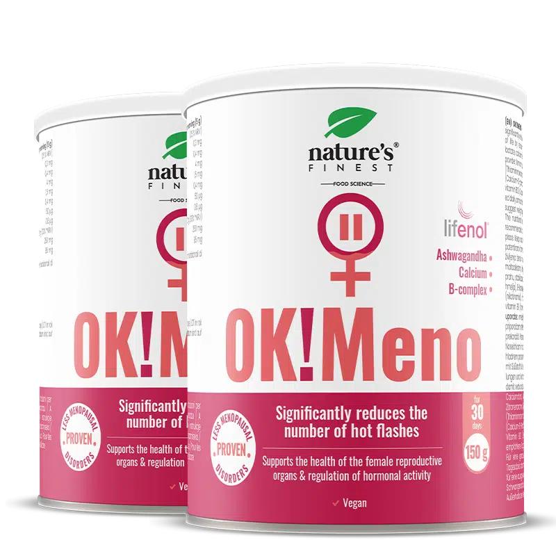 OK!Meno Set - Kup 1 Dostan 1 Zdarma | Přírodní Podpora Menopauzy s Ashwagandhou, Vitamíny z Bambusu | Minimalizace Symptomů