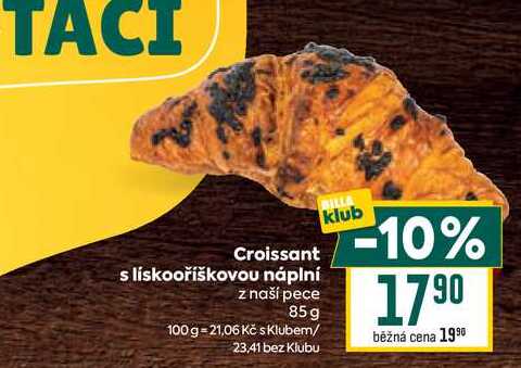 Croissant s lískooříškovou náplní z naší pece 85g 