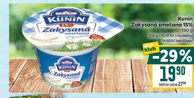 Kunín Zakysaná smetana 15% 190 g