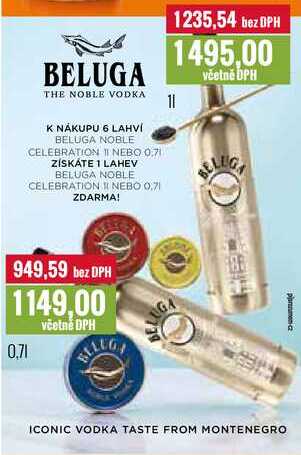 BELUGA THE NOBLE VODKA 0,7l, 1l v akci