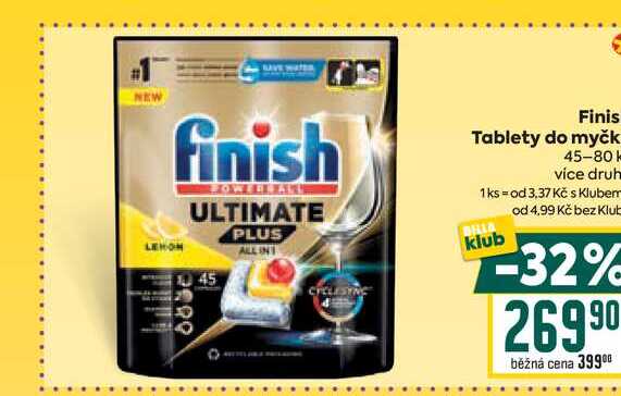 Finish Tablety do myčky 45-80 ks 