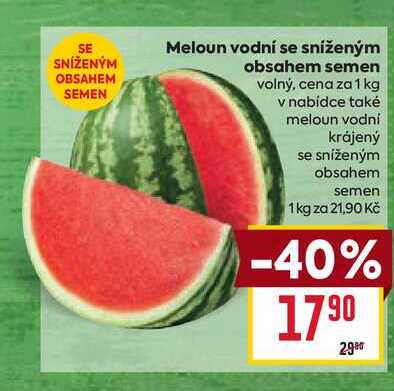 Meloun vodní se sníženým obsahem semen volný, cena za 1kg