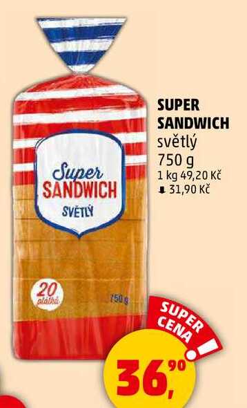 SUPER SANDWICH světlý, 750 g 