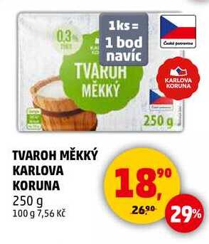 TVAROH MĚKKÝ KARLOVA KORUNA, 250 g 