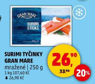 SURIMI TYČINKY GRAN MARE mražené, 250 g 