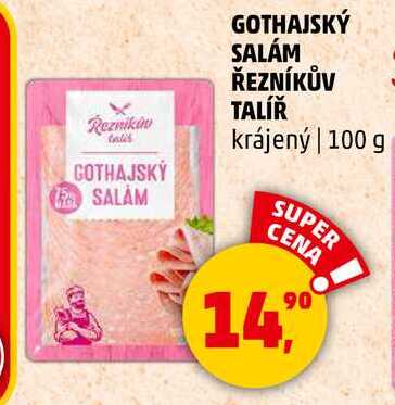 GOTHAJSKÝ SALÁM ŘEZNÍKŮV TALÍŘ krájený, 100 g 