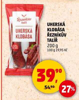 UHERSKÁ KLOBÁSA KLOBÁSA ŘEZNÍKŮV TALÍŘ, 200 g 