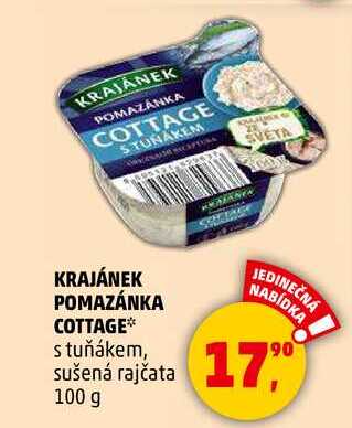 KRAJÁNEK POMAZÁNKA COTTAGE s tuňákem, sušená rajčata, 100 g