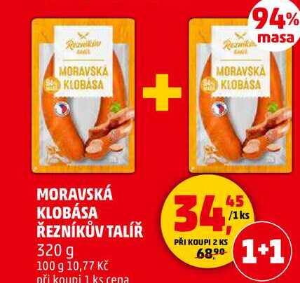 MORAVSKÁ KLOBÁSA ŘEZNÍKŮV TALÍŘ, 320 g 