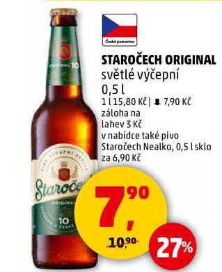 STAROČECH ORIGINAL světlé výčepní, 0,5 l