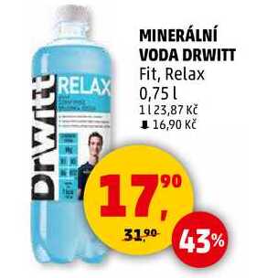 MINERÁLNÍ VODA DRWITT Fit, 0,75 l