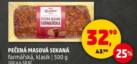 PEČENÁ MASOVÁ SEKANÁ farmářská, klasik, 500 g
