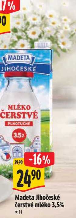  Madeta Jihočeské čerstvé mléko 3,5%  11 