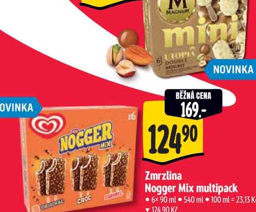   Zmrzlina Nogger Mix multipack 6x 90 ml  