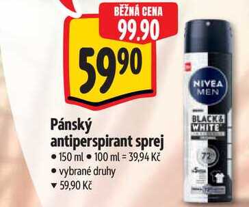   Pánský antiperspirant sprej 150 ml  