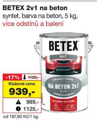 BETEX 2v1 na beton syntet. barva na beton, 5 kg