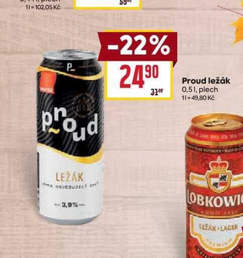 Proud ležák 0,51, plech