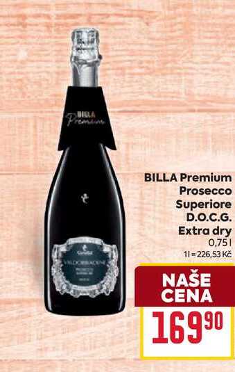 BILLA Premium Prosecco Superiore D.O.C.G. Extra dry 0,75l