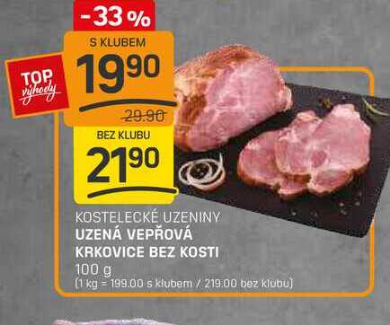 UZENÁ VEPŘOVÁ KRKOVICE BEZ KOSTI 100 g 