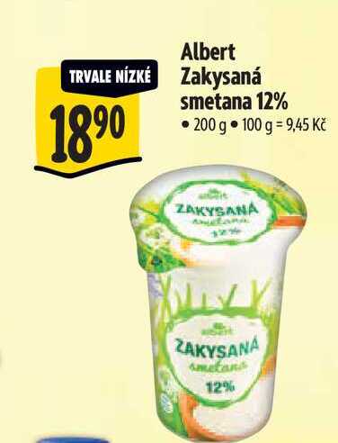 Albert  Zakysaná smetana 12%  200 g