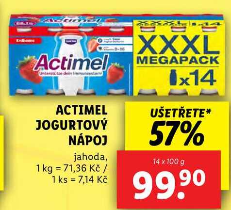 ACTIMEL JOGURTOVÝ NÁPOJ, 14x 100 g