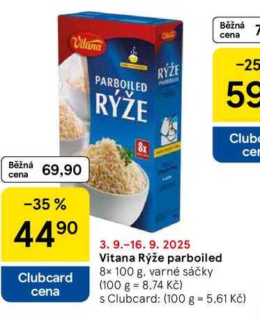 Vitana Rýže parboiled, 8x 100 g, varné sáčky 