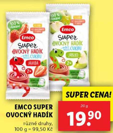 EMCO SUPER OVOCNÝ HADÍK, 20 g