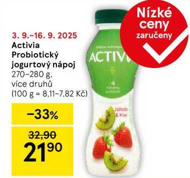 Activia Probiotický jogurtový nápoj, 270-280 g 