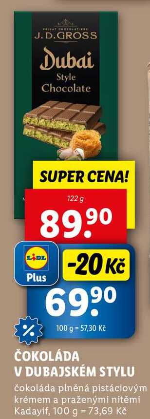 ČOKOLÁDA V DUBAJSKÉM STYLU, 122 g