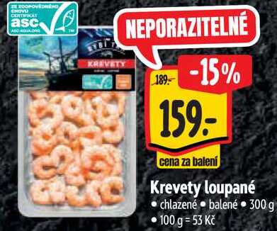 Krevety loupané, 300 g