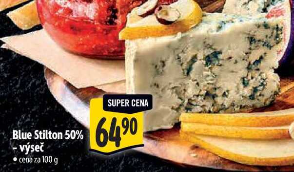 Blue Stilton 50% - výseč, cena za 100 g 