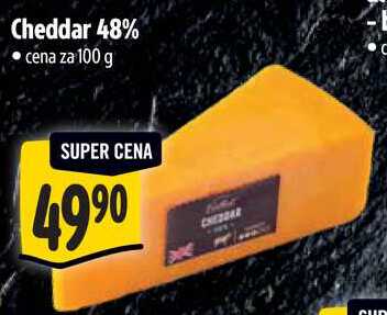 Cheddar 48%, cena za 100 g