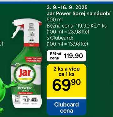 Jar Power Sprej na nádobí, 500 ml