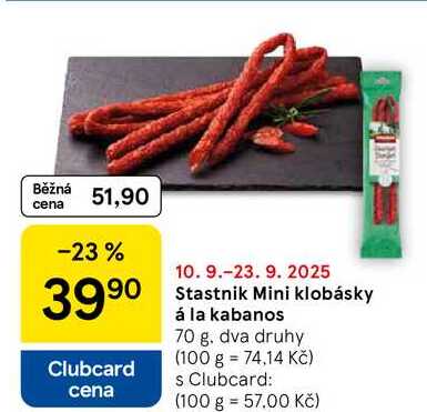 Stastnik Mini klobásky á la kabanos, 70 g 