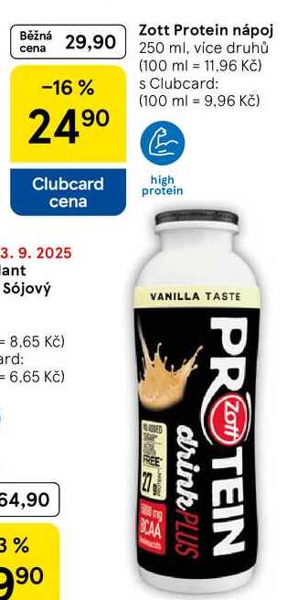 Zott Protein nápoj, 250 ml, více druhů  