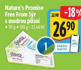 Nature's Promise Free From Sýr s modrou plísní, 115 g 