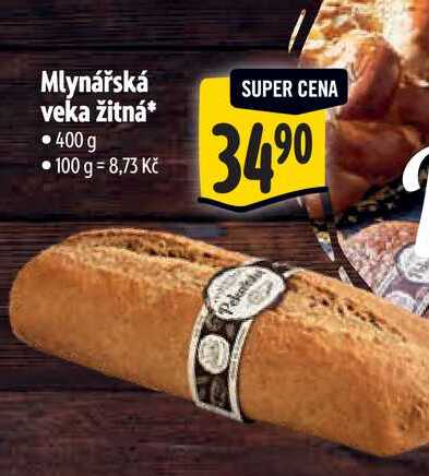 Mlynářská veka žitná  400 g 