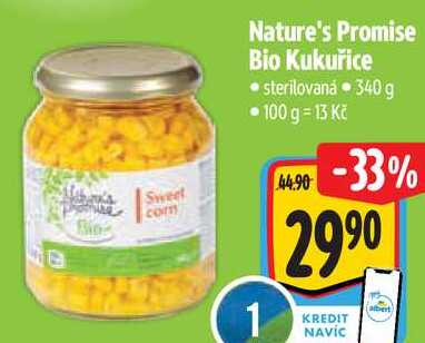 Nature's Promise Bio Kukuřice, 340 g