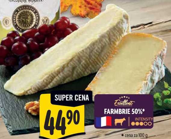 FARMBRIE 50%, cena za 100 g 