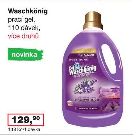 Waschkönig prací gel, 110 dávek, více druhů