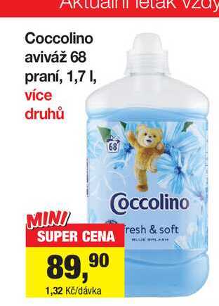 Coccolino aviváž 68 praní, 1,7 l 