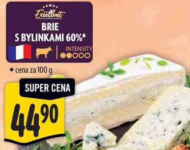 BRIE S BYLINKAMI 60%, cena za 100 g 