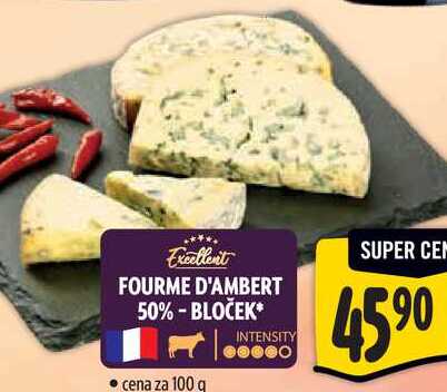 FOURME D'AMBERT 50% - BLOČEK, cena za 100 g