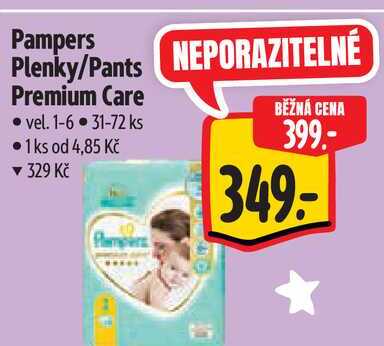 Pampers Plenky/Pants Premium Care  vel. 1-6.31-72 ks 