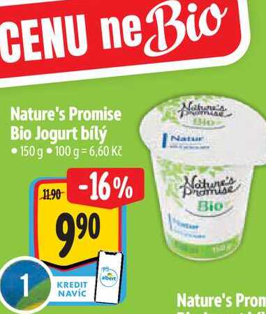   Nature's Promise Bio Jogurt bílý 150 g  