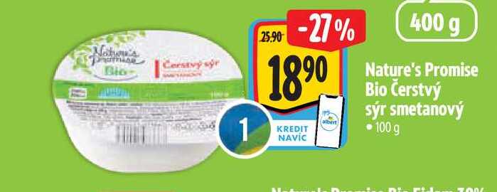   Nature's Promise Bio Čerstvý sýr smetanový 100 g  