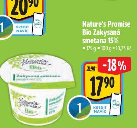   Nature's Promise Bio Zakysaná smetana 15%  175 g 