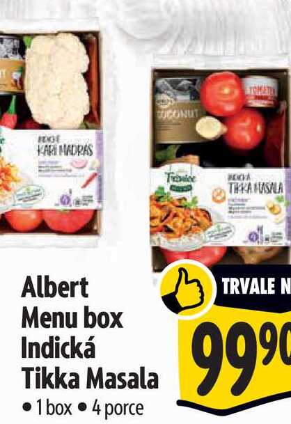  Albert Menu box Indická Tikka Masala 1 box 