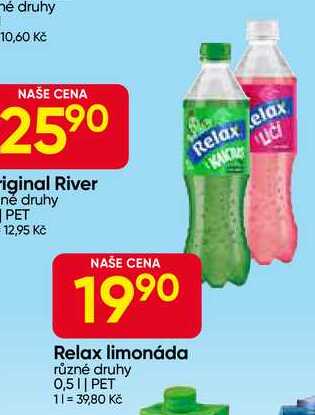 Relax limonáda různé druhy 0,5l